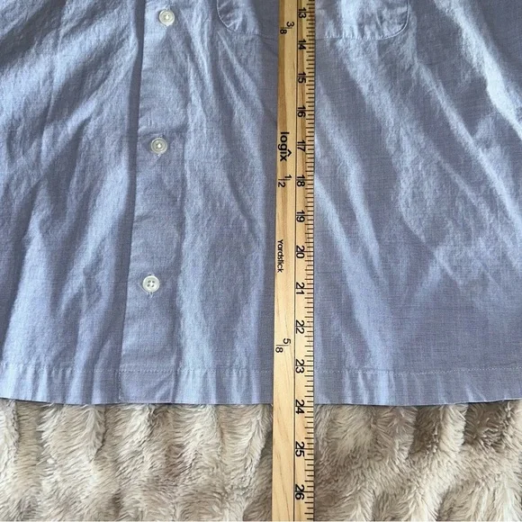 Abercrombie & Fitch Cropped Button Up Shirt Men’s Medium Blue Stretch - Picture 6 of 10